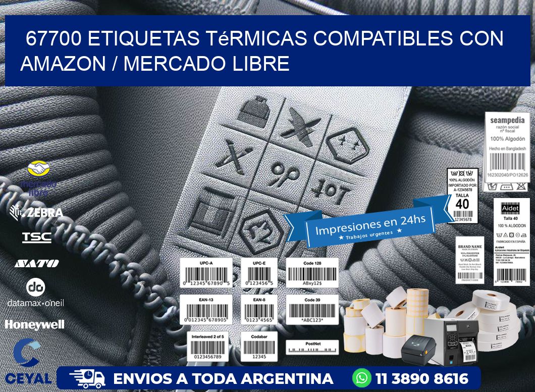 67700 etiquetas térmicas compatibles con Amazon / Mercado Libre