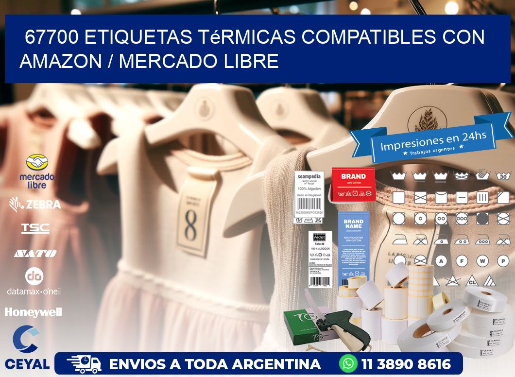 67700 etiquetas térmicas compatibles con Amazon / Mercado Libre