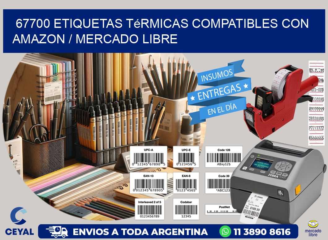 67700 etiquetas térmicas compatibles con Amazon / Mercado Libre