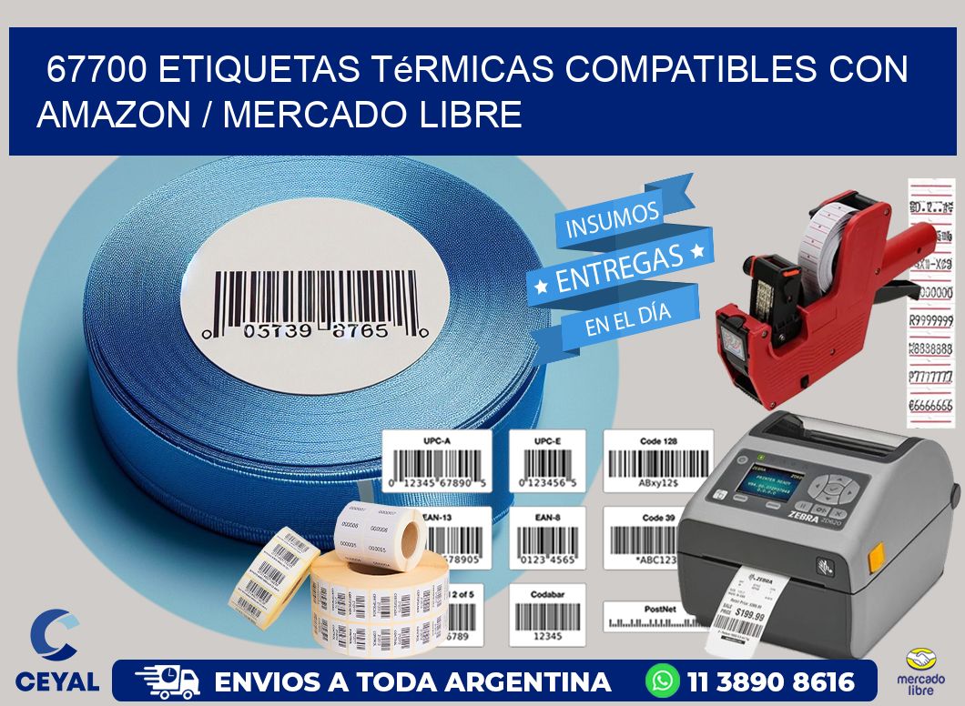 67700 etiquetas térmicas compatibles con Amazon / Mercado Libre