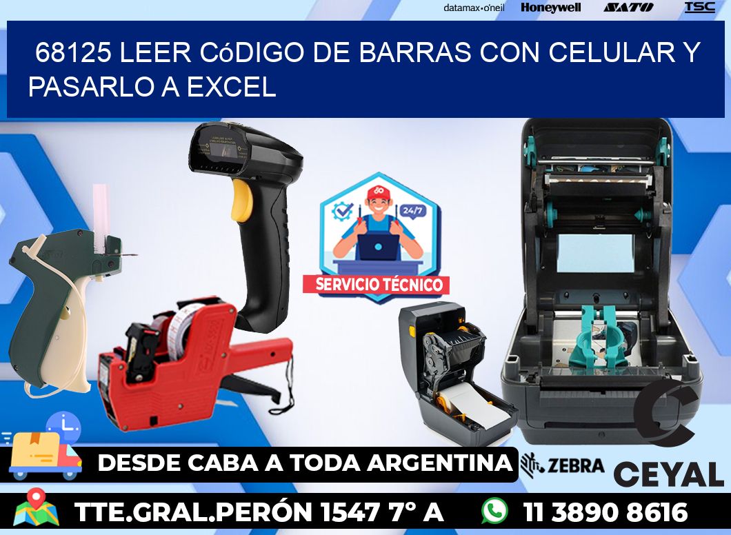 68125 Leer código de barras con celular y pasarlo a Excel