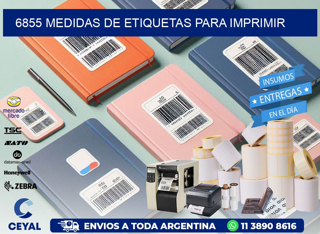 6855 Medidas de etiquetas para imprimir