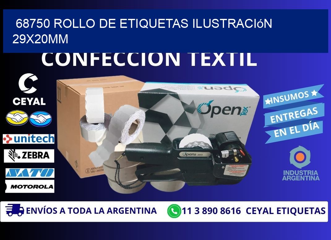 68750 Rollo De Etiquetas Ilustración 29x20mm
