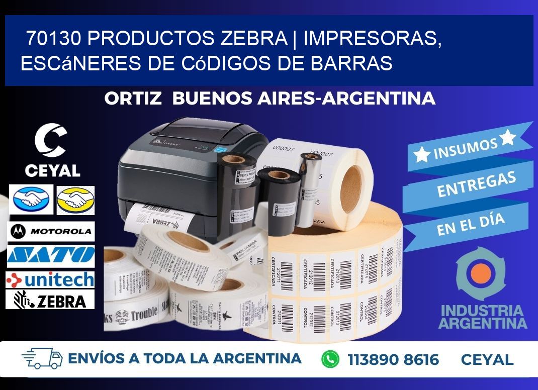 70130 Productos Zebra | Impresoras, escáneres de códigos de barras