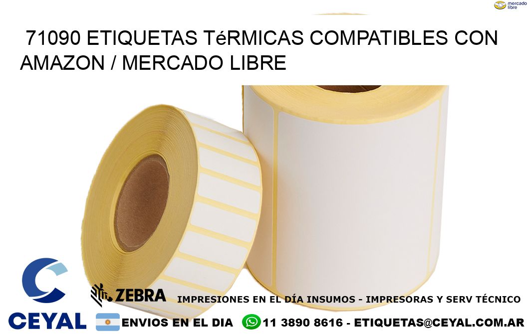 71090 etiquetas térmicas compatibles con Amazon / Mercado Libre