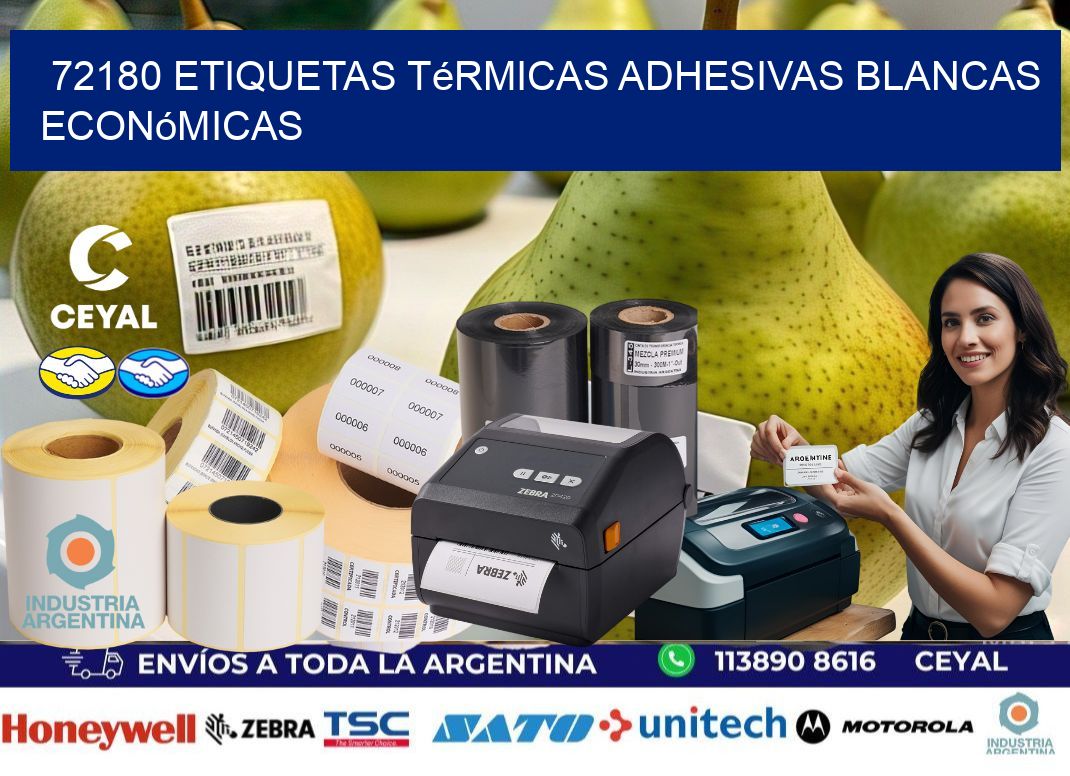 72180 etiquetas térmicas adhesivas blancas económicas