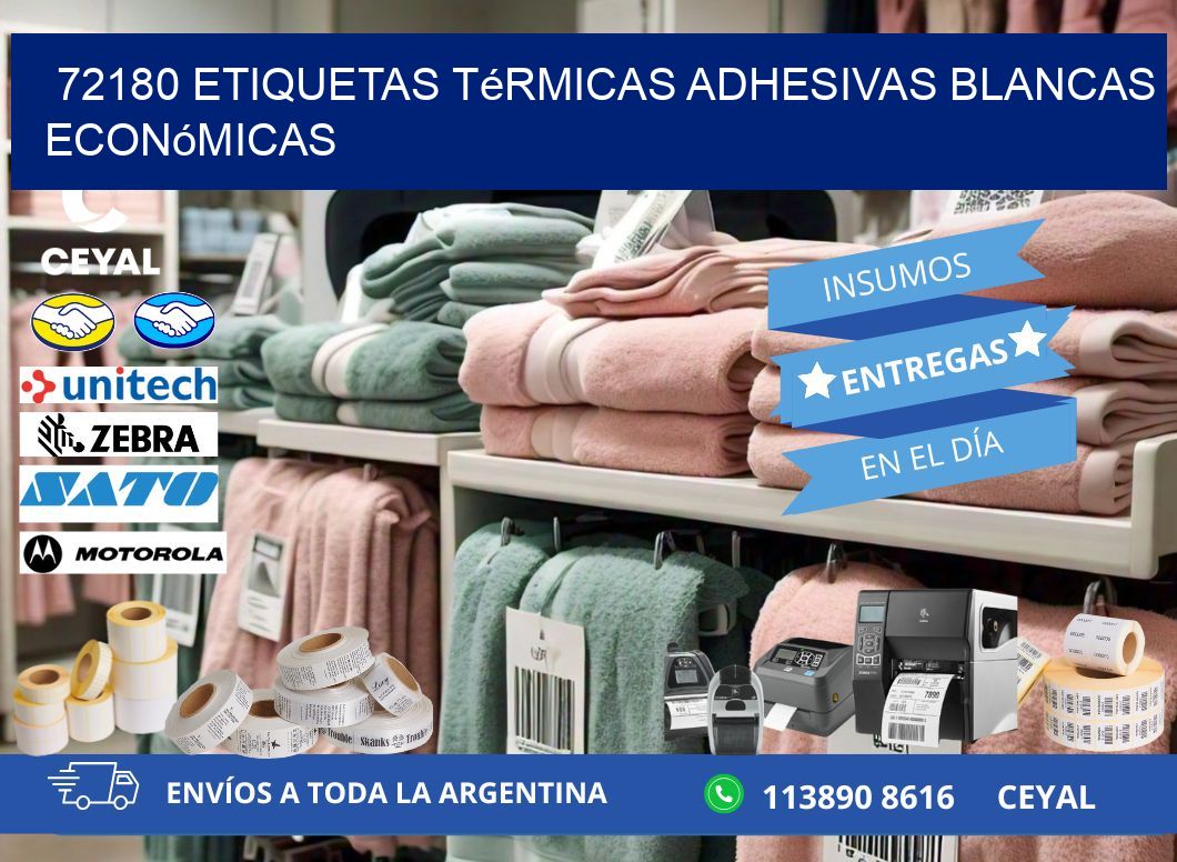 72180 etiquetas térmicas adhesivas blancas económicas