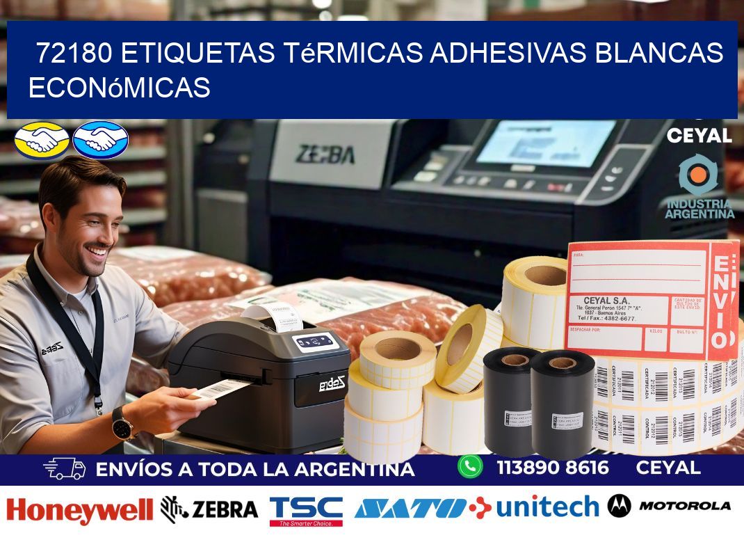72180 etiquetas térmicas adhesivas blancas económicas