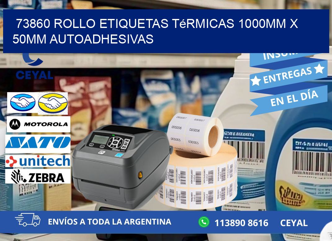 73860 Rollo Etiquetas Térmicas 1000mm X 50mm Autoadhesivas