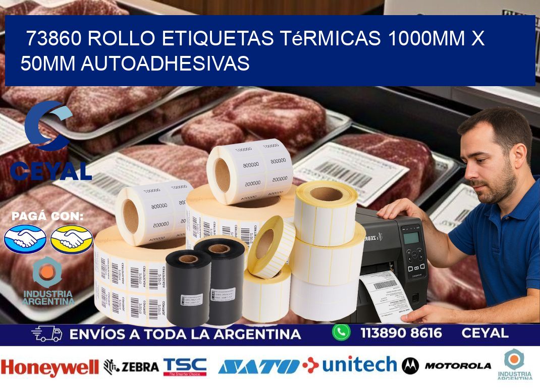 73860 Rollo Etiquetas Térmicas 1000mm X 50mm Autoadhesivas