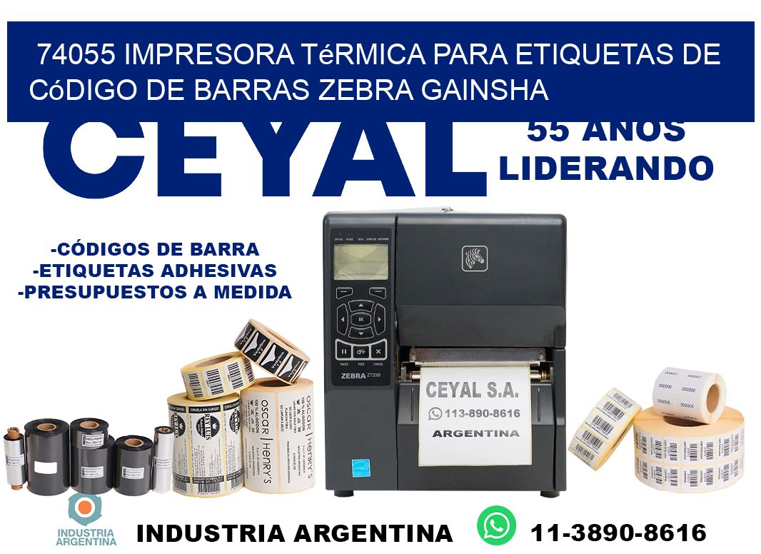 74055 impresora térmica para etiquetas de código de barras Zebra GAINSHA