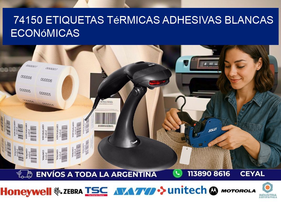 74150 etiquetas térmicas adhesivas blancas económicas