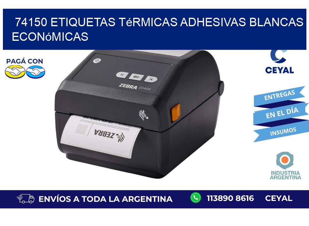 74150 etiquetas térmicas adhesivas blancas económicas