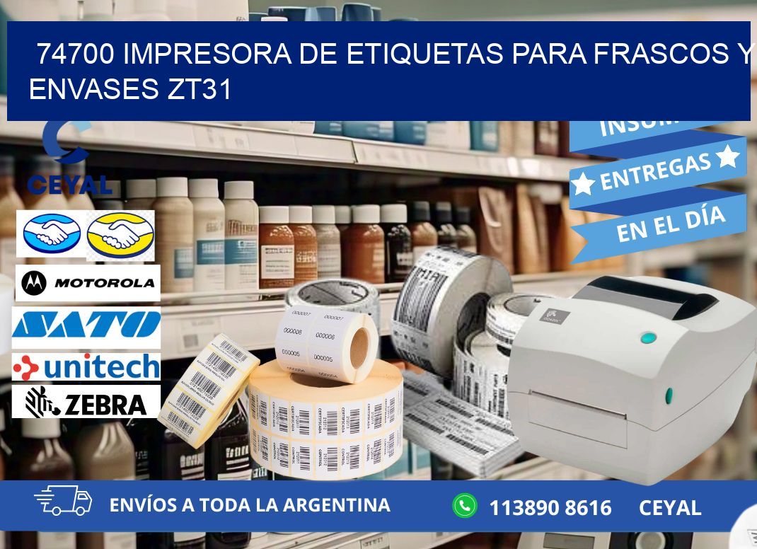 74700 impresora de etiquetas para frascos y envases ZT31
