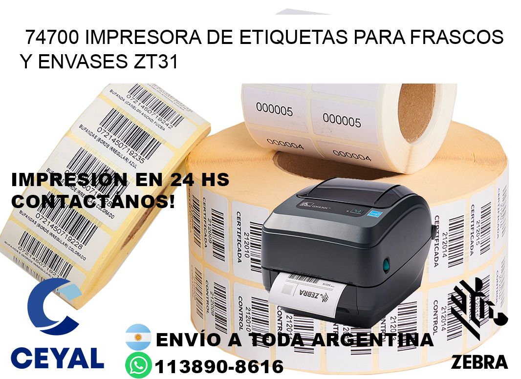 74700 impresora de etiquetas para frascos y envases ZT31
