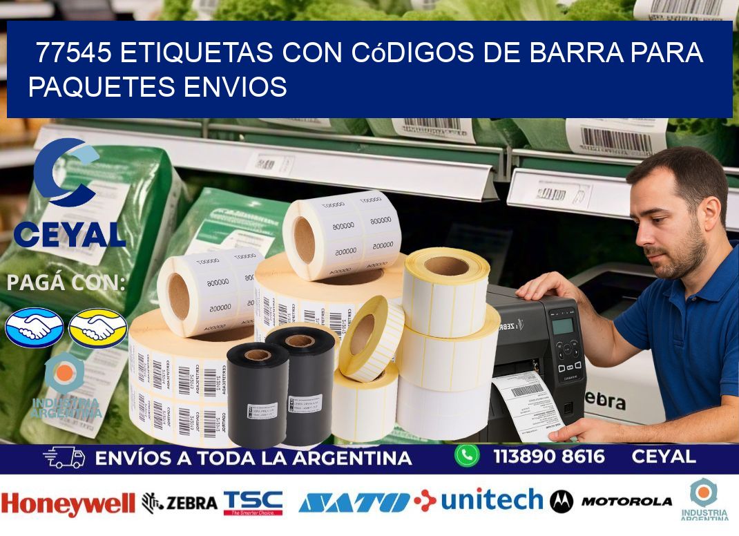 77545 etiquetas con códigos de barra para paquetes envios