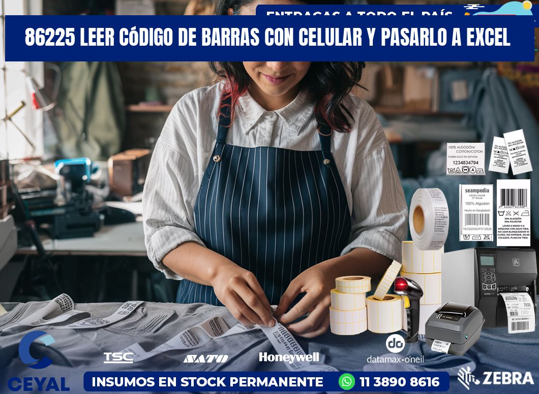 86225 Leer código de barras con celular y pasarlo a Excel