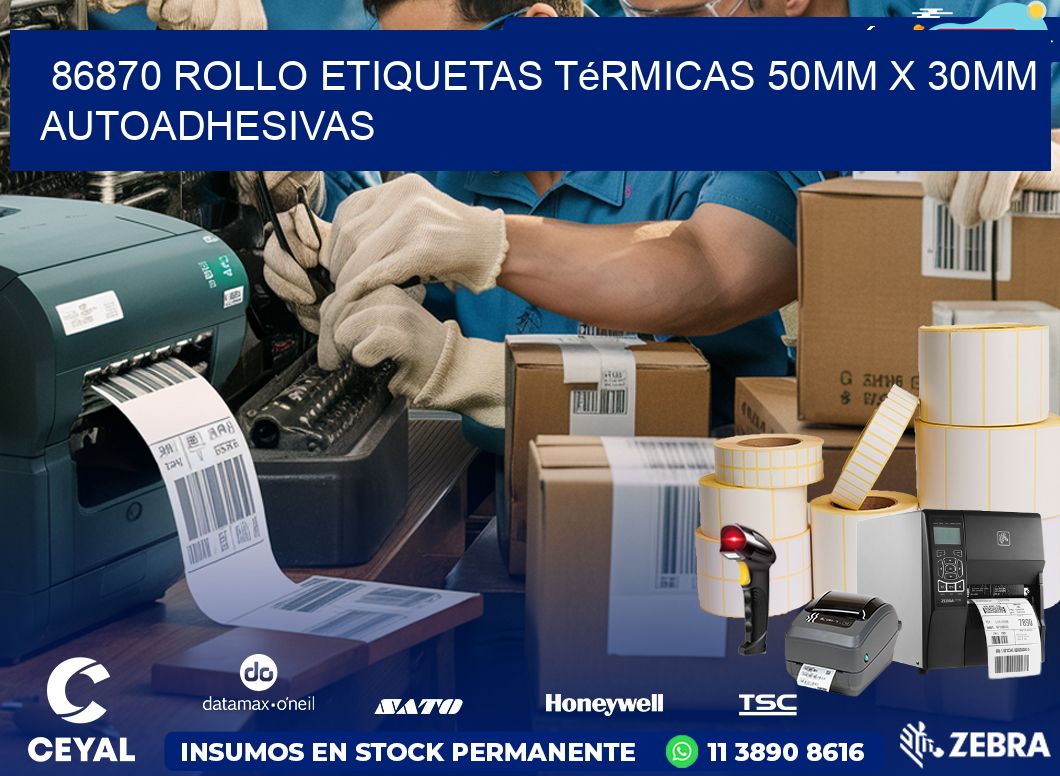 86870 Rollo Etiquetas Térmicas 50mm X 30mm Autoadhesivas