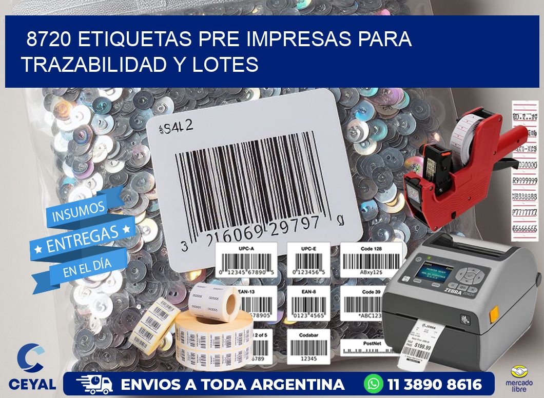 8720 etiquetas pre impresas para trazabilidad y lotes