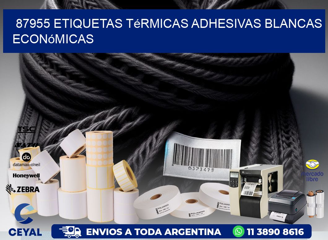 87955 etiquetas térmicas adhesivas blancas económicas