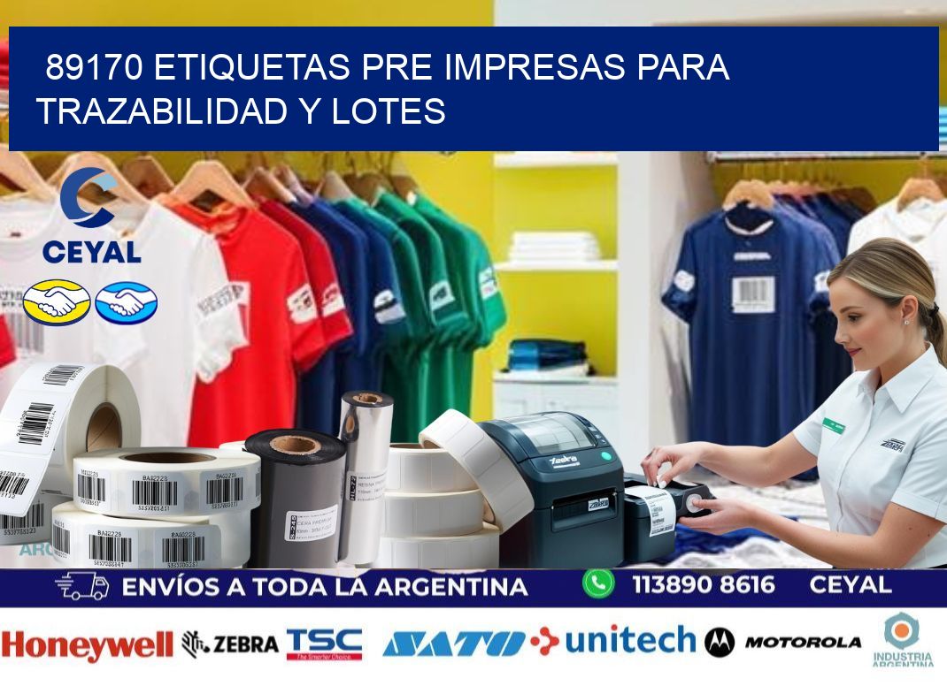 89170 etiquetas pre impresas para trazabilidad y lotes