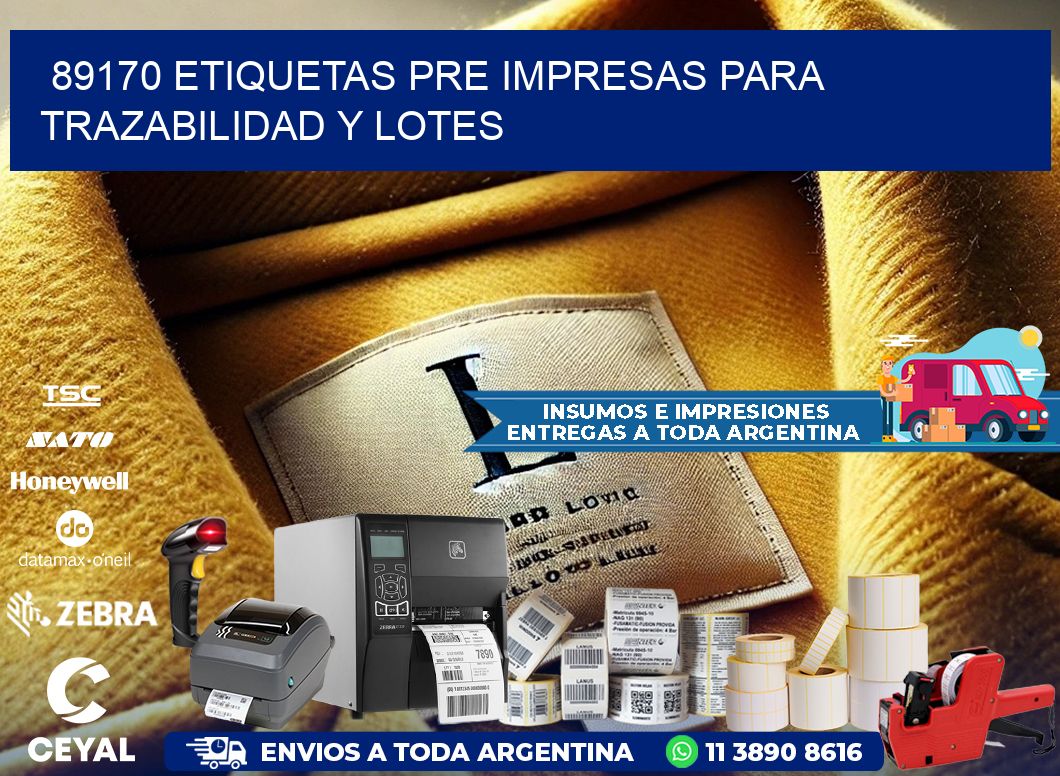 89170 etiquetas pre impresas para trazabilidad y lotes