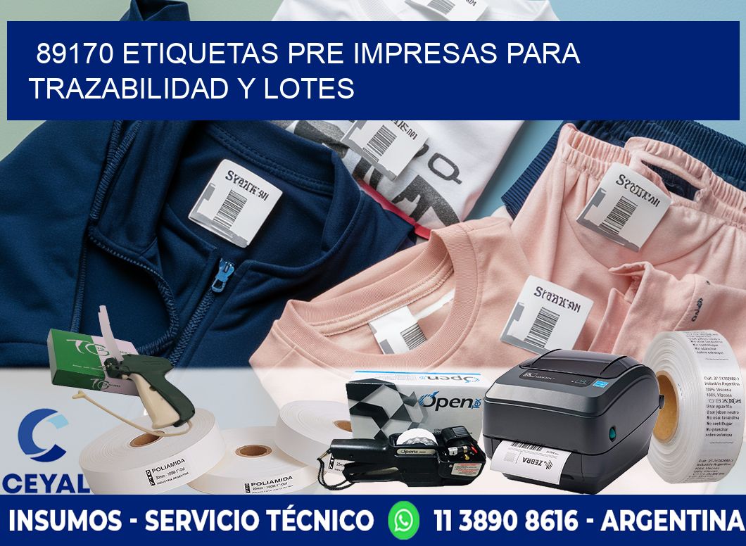 89170 etiquetas pre impresas para trazabilidad y lotes
