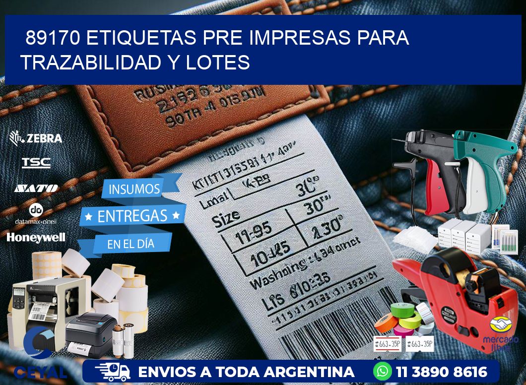 89170 etiquetas pre impresas para trazabilidad y lotes