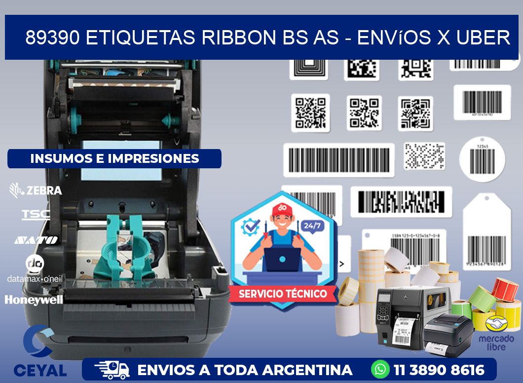 89390 etiquetas ribbon bs as - envíos x uber