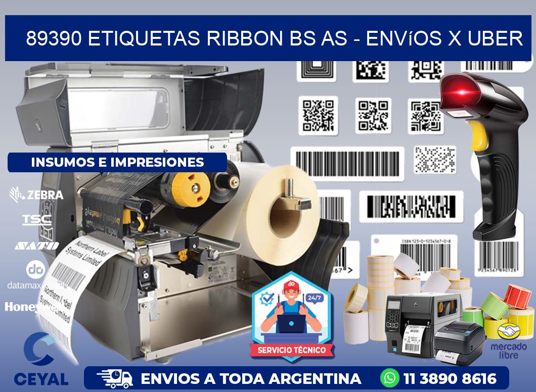 89390 etiquetas ribbon bs as - envíos x uber