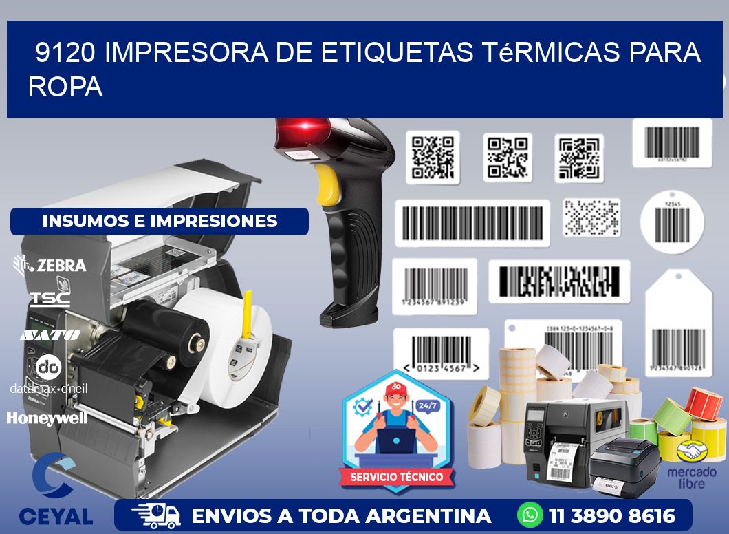 9120 impresora de etiquetas térmicas para ropa