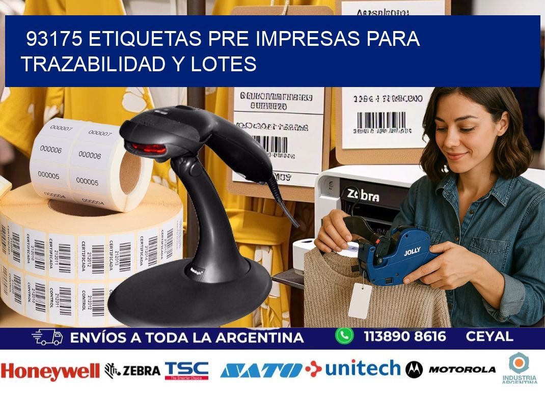 93175 etiquetas pre impresas para trazabilidad y lotes