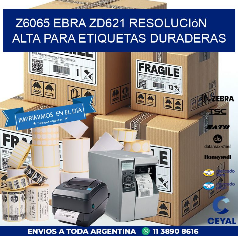 Z6065 ebra ZD621 resolución alta para etiquetas duraderas