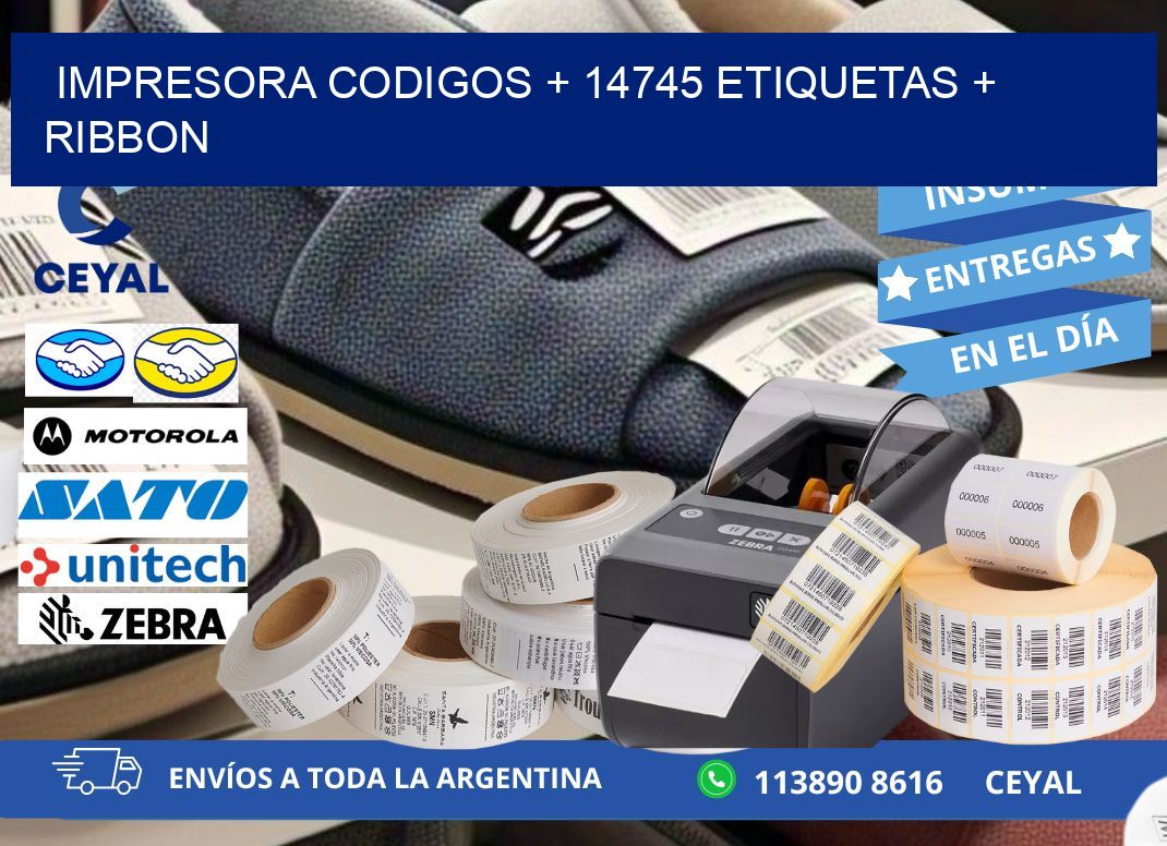 impresora codigos + 14745 etiquetas + ribbon