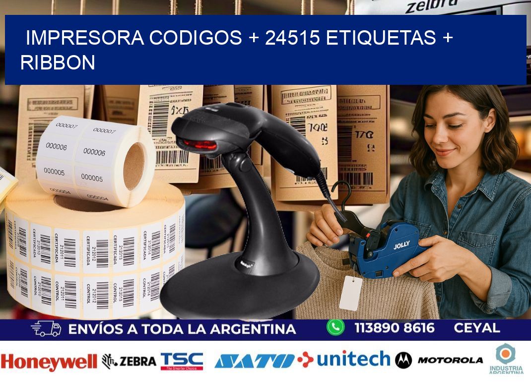 impresora codigos + 24515 etiquetas + ribbon