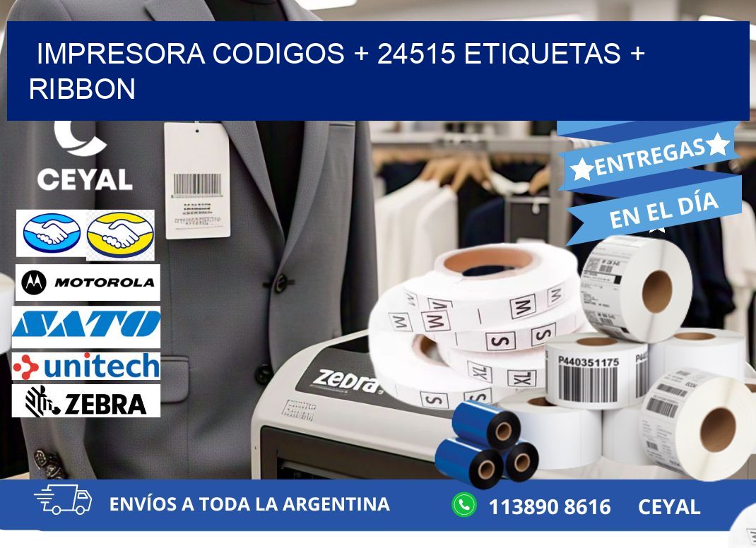 impresora codigos + 24515 etiquetas + ribbon