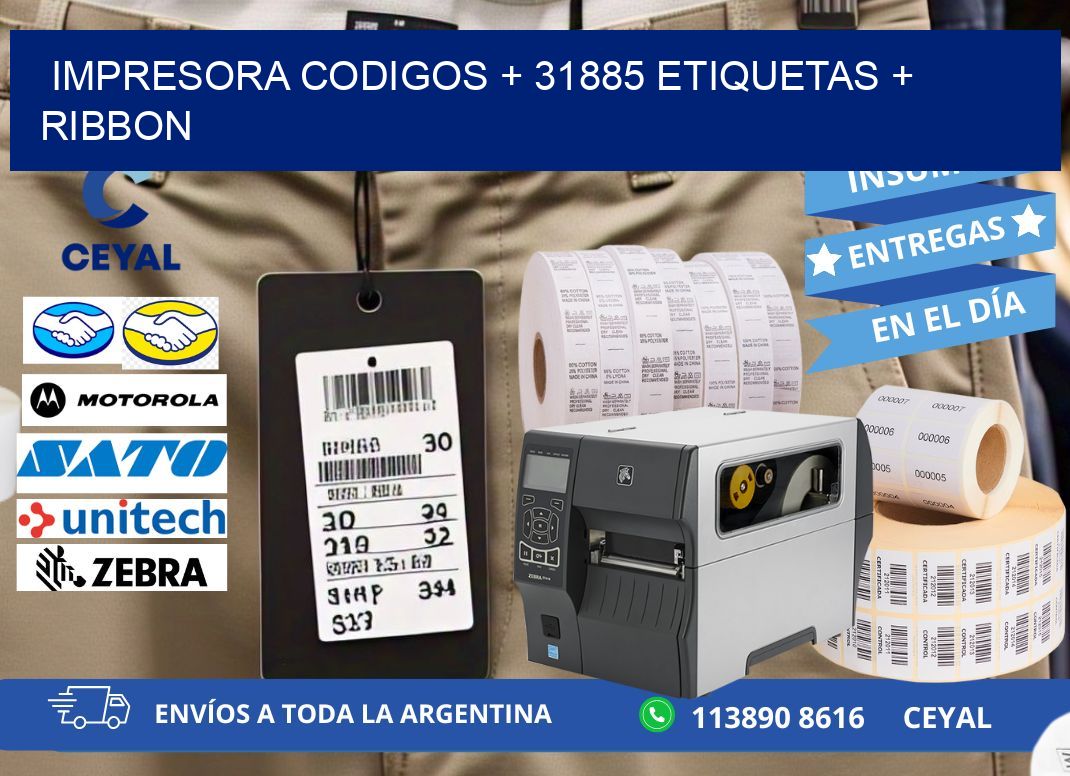 impresora codigos + 31885 etiquetas + ribbon
