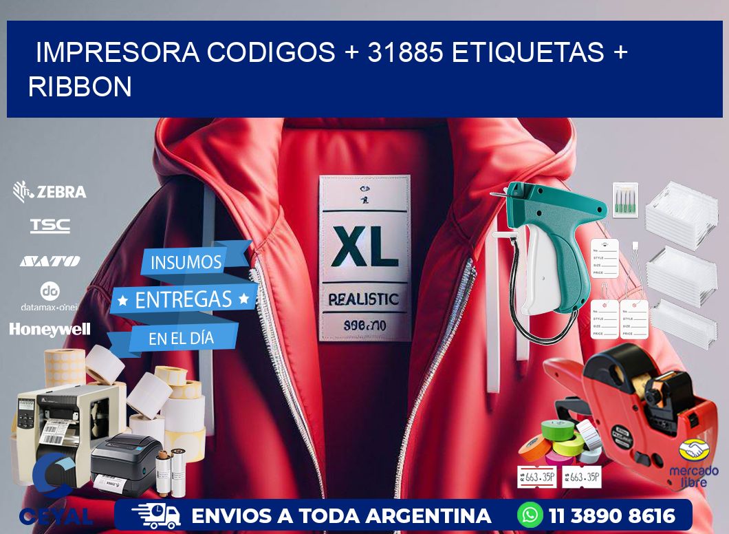 impresora codigos + 31885 etiquetas + ribbon