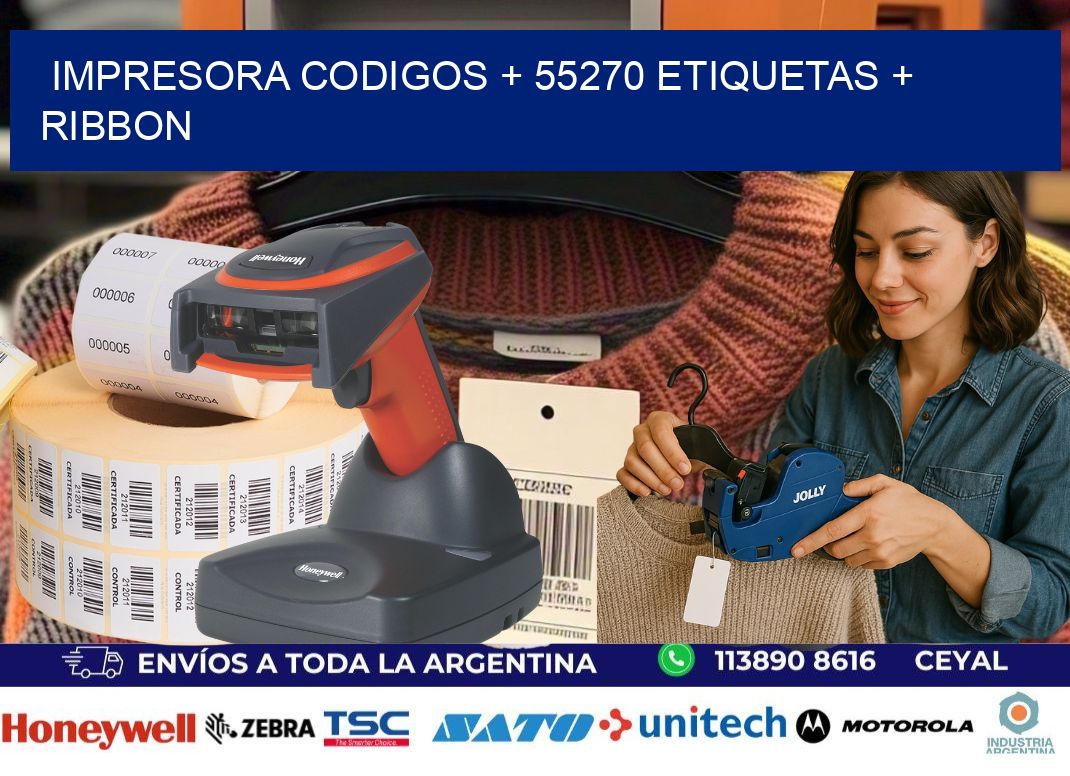 impresora codigos + 55270 etiquetas + ribbon