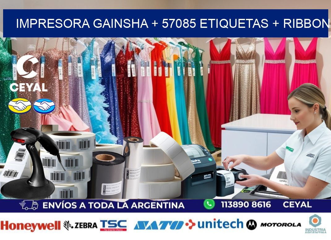 impresora gainsha + 57085 etiquetas + ribbon