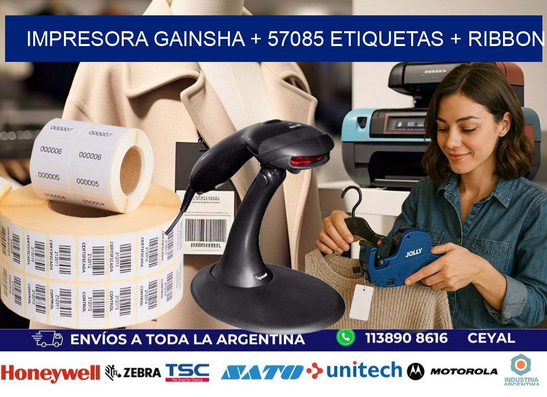 impresora gainsha + 57085 etiquetas + ribbon