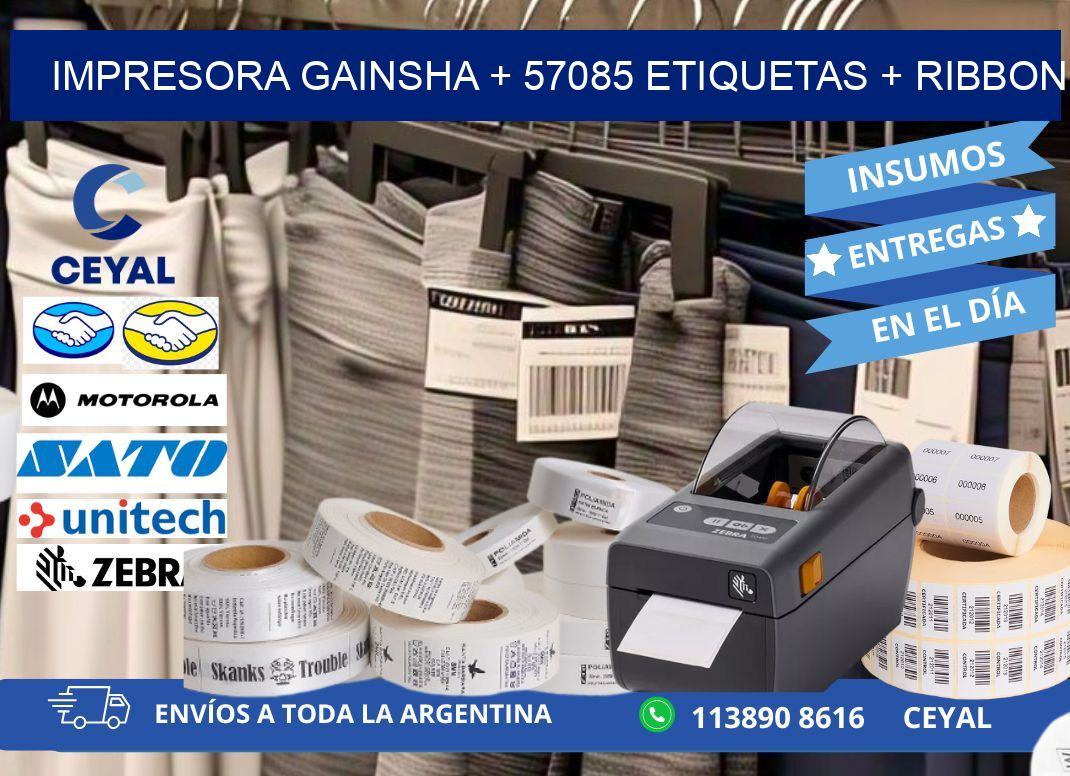 impresora gainsha + 57085 etiquetas + ribbon