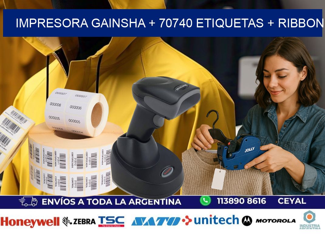 impresora gainsha + 70740 etiquetas + ribbon