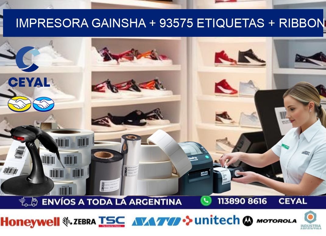 impresora gainsha + 93575 etiquetas + ribbon