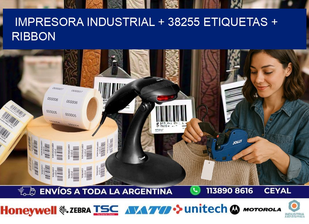 impresora industrial + 38255 etiquetas + ribbon
