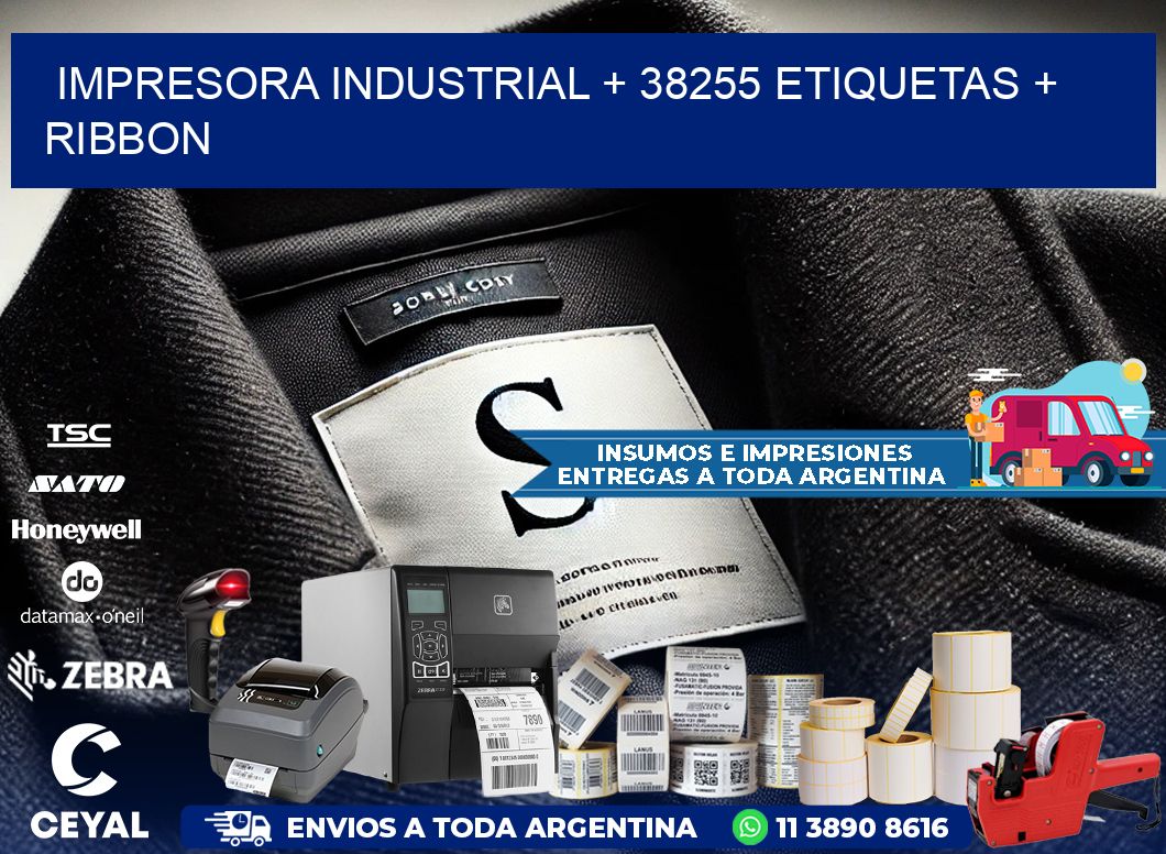 impresora industrial + 38255 etiquetas + ribbon
