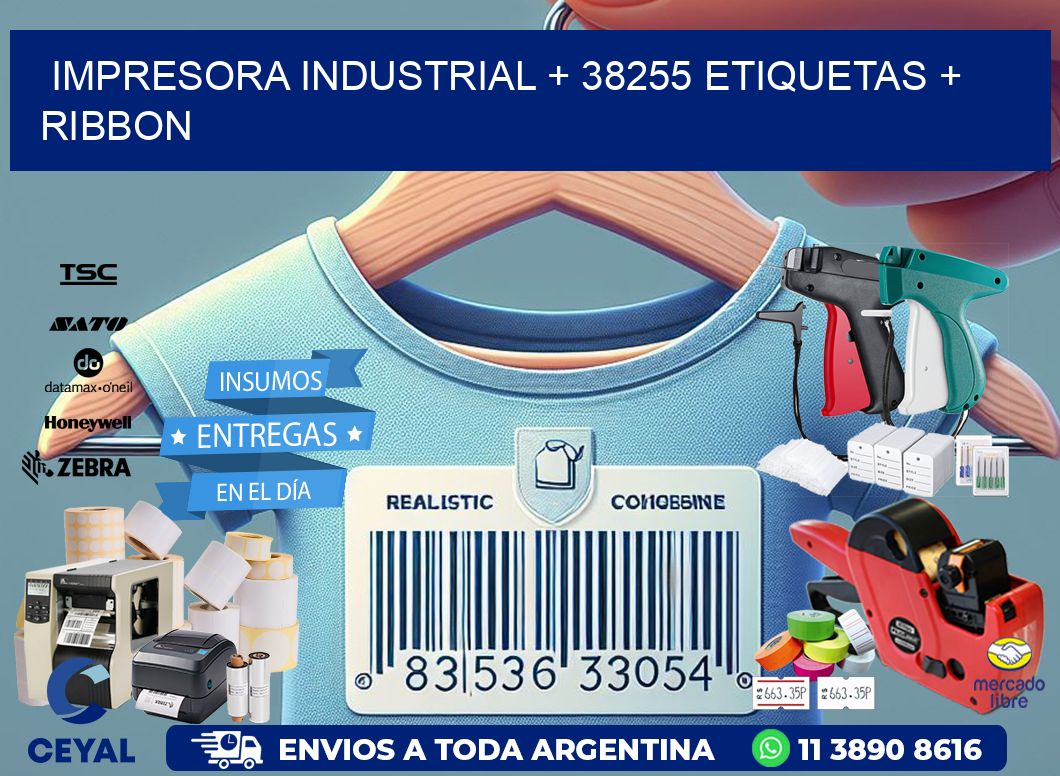 impresora industrial + 38255 etiquetas + ribbon