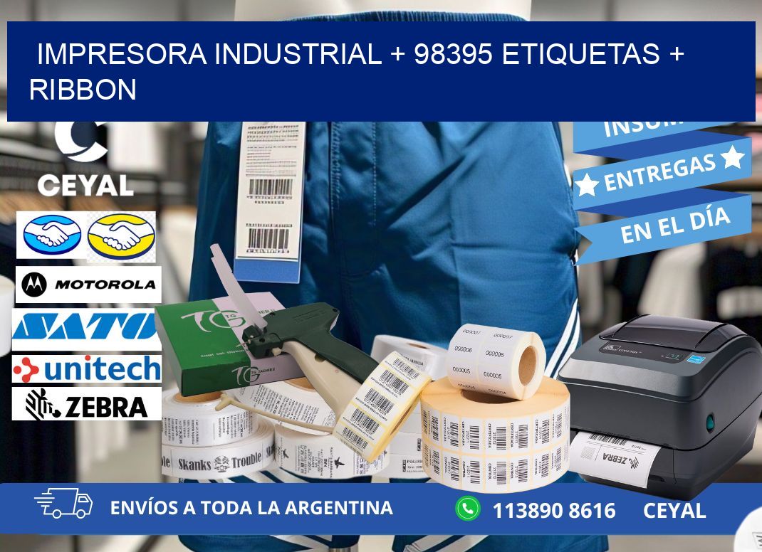 impresora industrial + 98395 etiquetas + ribbon