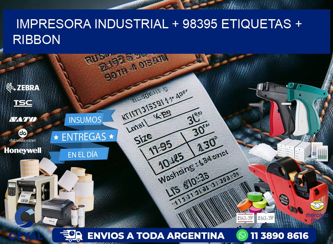 impresora industrial + 98395 etiquetas + ribbon