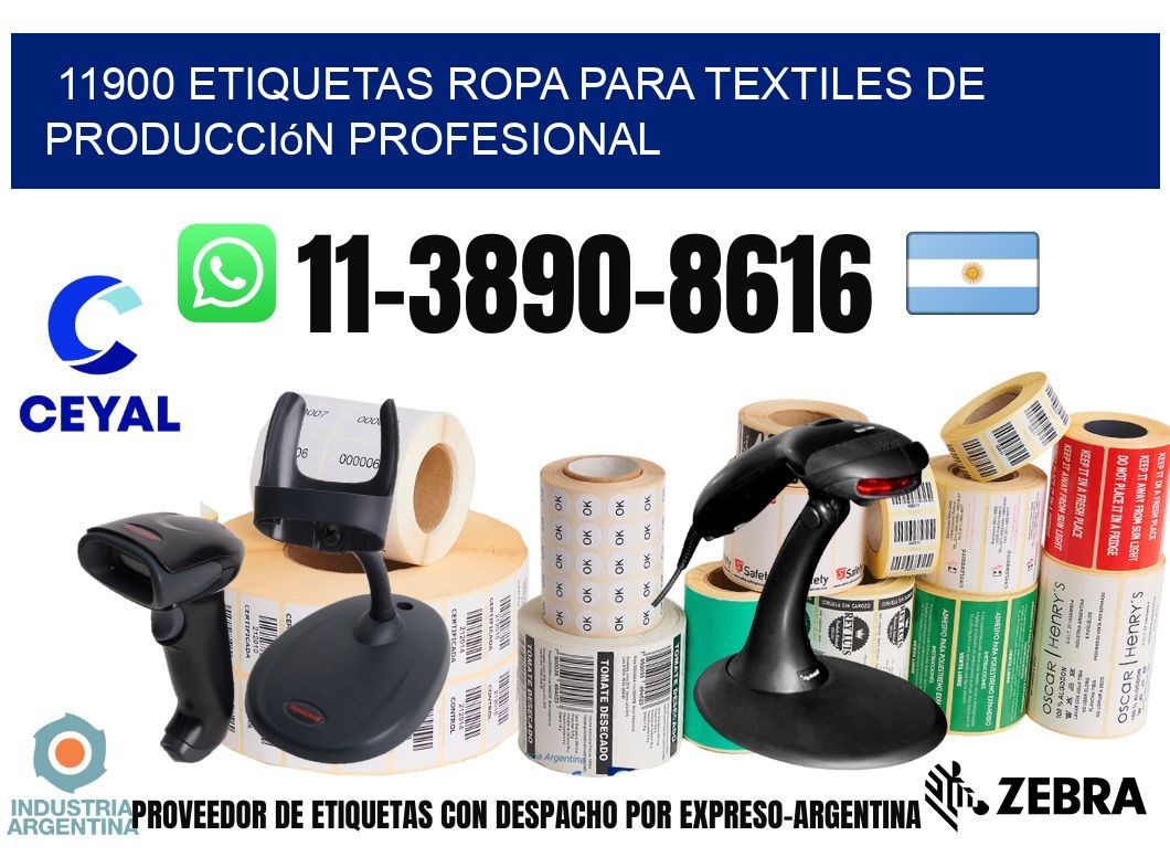 11900 Etiquetas ropa para textiles de producción profesional